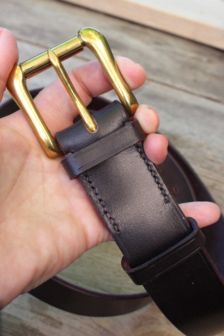 Fletcher Belt - Dark Havanna - Traditionally Handstitched