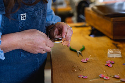 Hand Painted Luna Leather Earrings - Pink