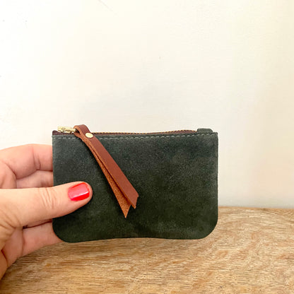 Foxcombe Coin Purse - Spruce Suede