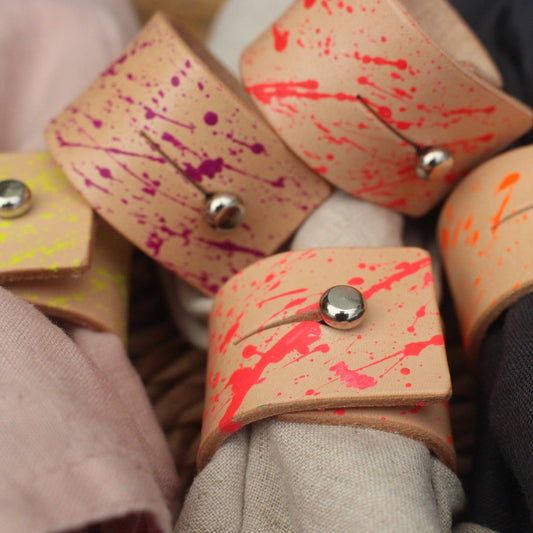 Hand Painted Splatter Napkin Rings - Bespoke Colourway