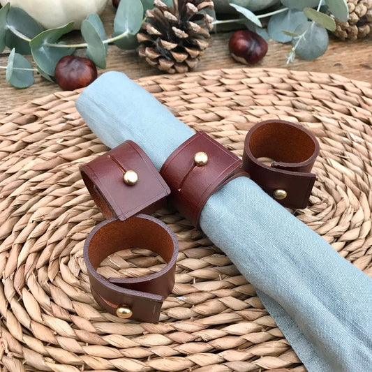 Handmade Leather Napkin Rings - Variety of Colours