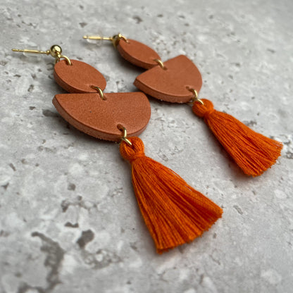 Lulworth Earrings with Tassel - Cinnamon